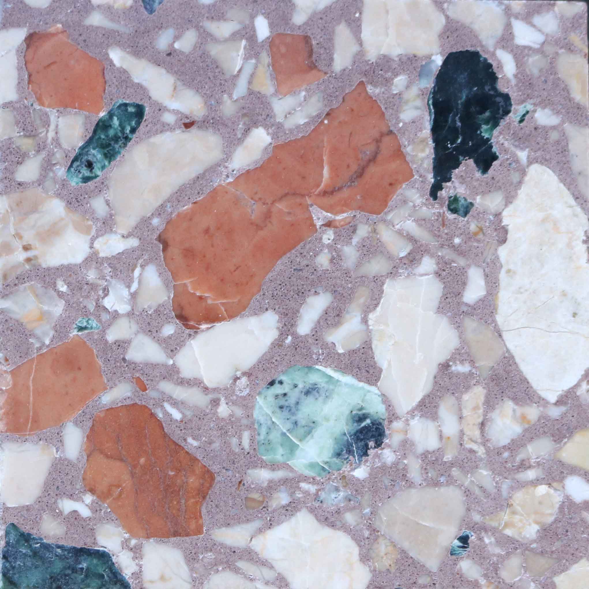 Brown Coloured Terrazzo Tiles With Large Aggregate