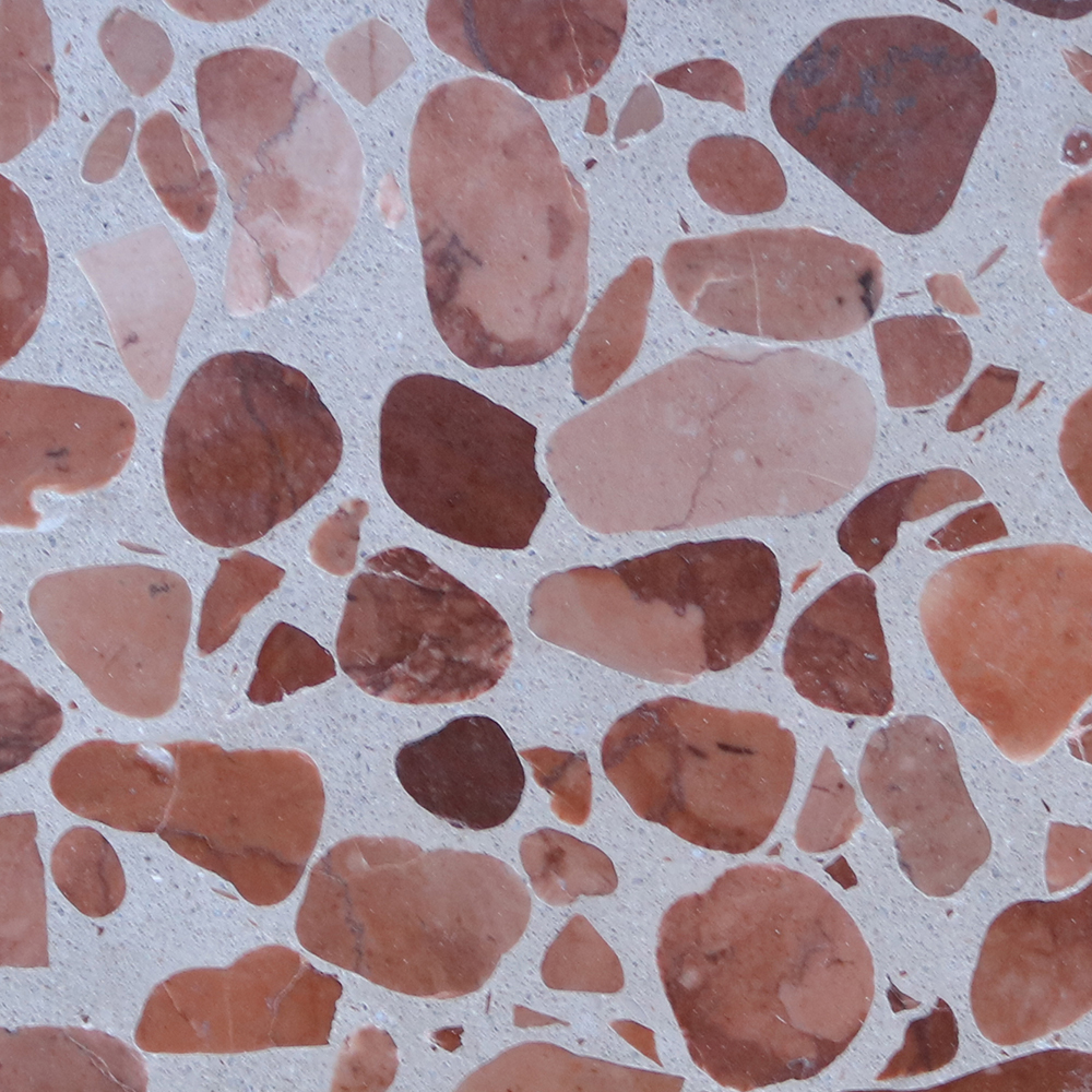 Brown Coloured Terrazzo Tiles With Round Aggregate