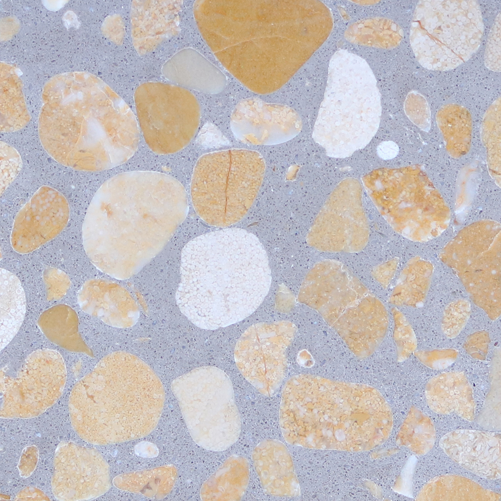 Brown Coloured Terrazzo Tiles With Round Aggregate